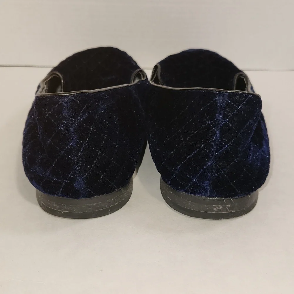 Giorgio Brutini “Chatwal” Navy Blue Diamond Stitched Velvet Slip On Loafer Shoes